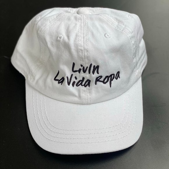 Livin La Vida Ropa White Baseball Hat - Picture 1 of 4